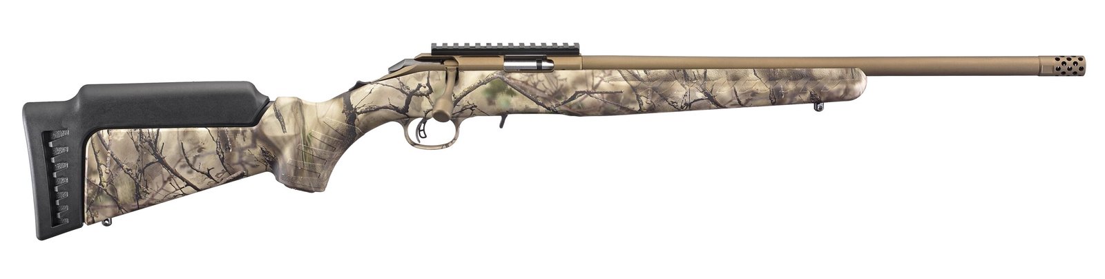 RUGER AMERICAN 22LR BRNZ/CAMO 18" TB