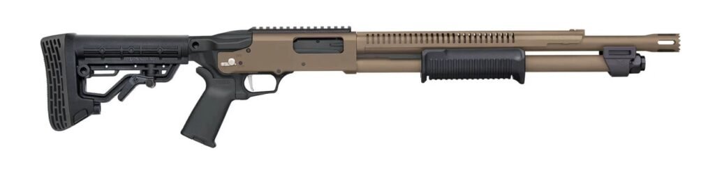 MOSSBERG 590R 12/18.5 6+1 FDE BREACHER